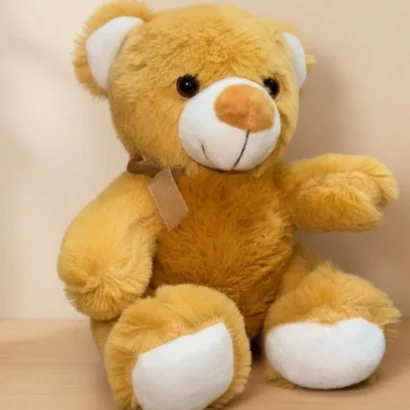 osito de peluche suave y esponjoso con lazo marrón